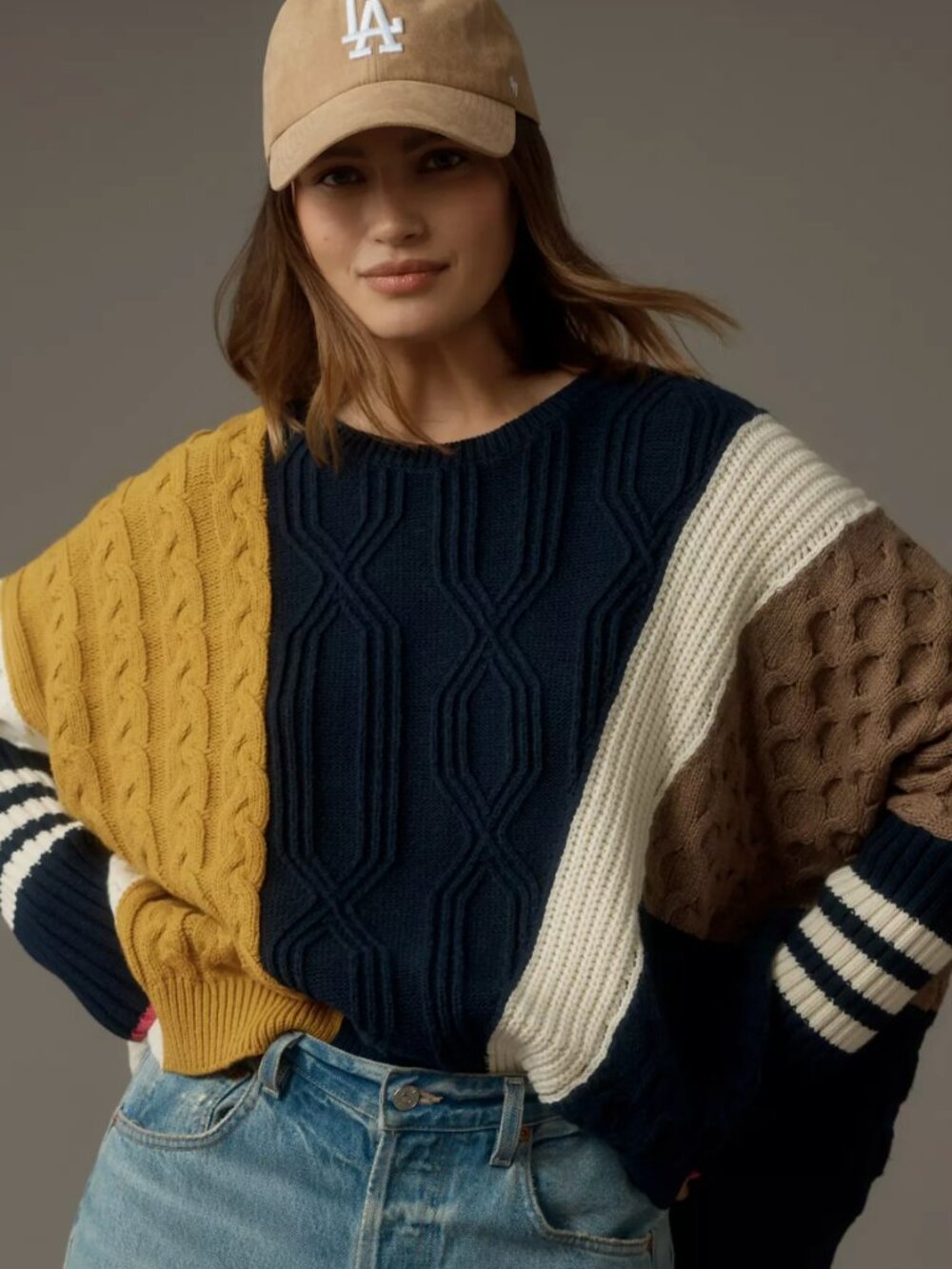 NWOT - Maeve Colourblock Cable Sweater